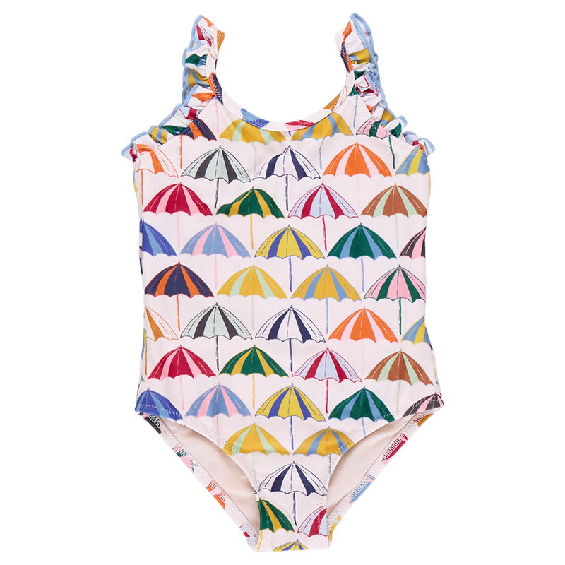 Pink Chicken Claire Swimsuit in Multi Umbrellas