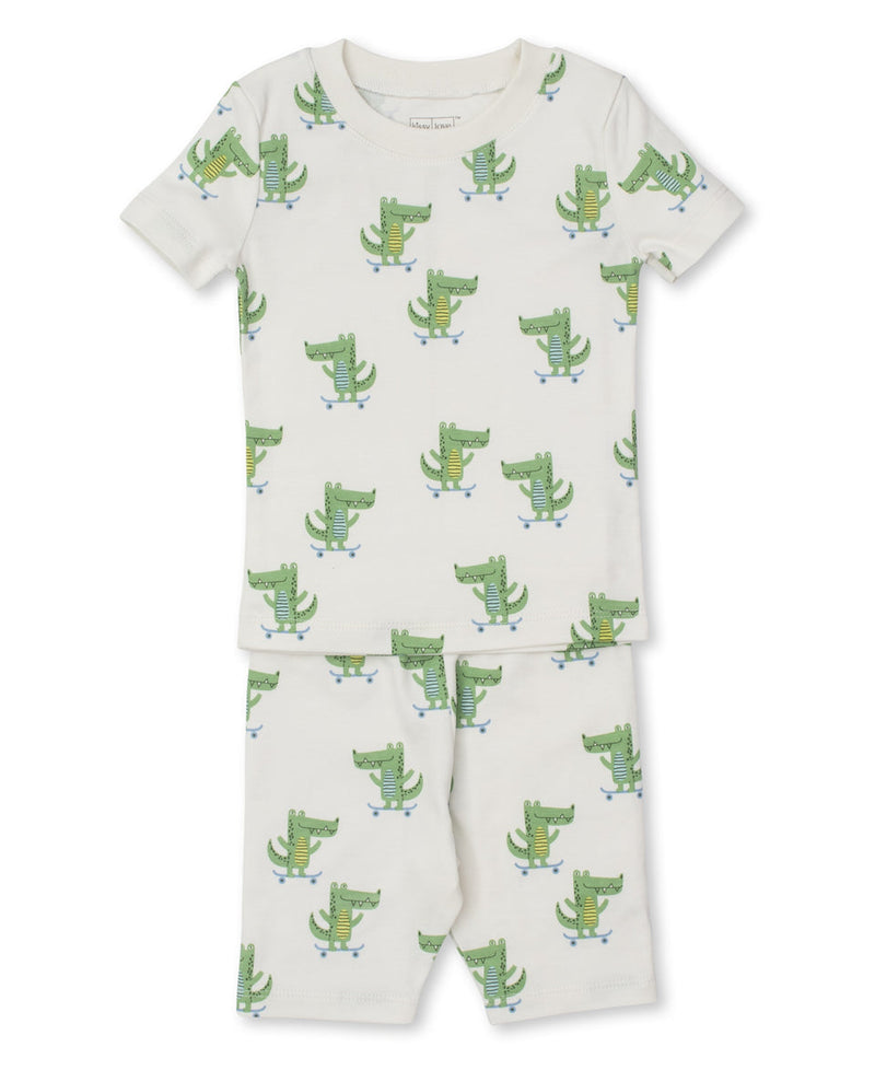 Kissy Kissy Short Snug Fit Pajama Set in Cruising Crocodiles