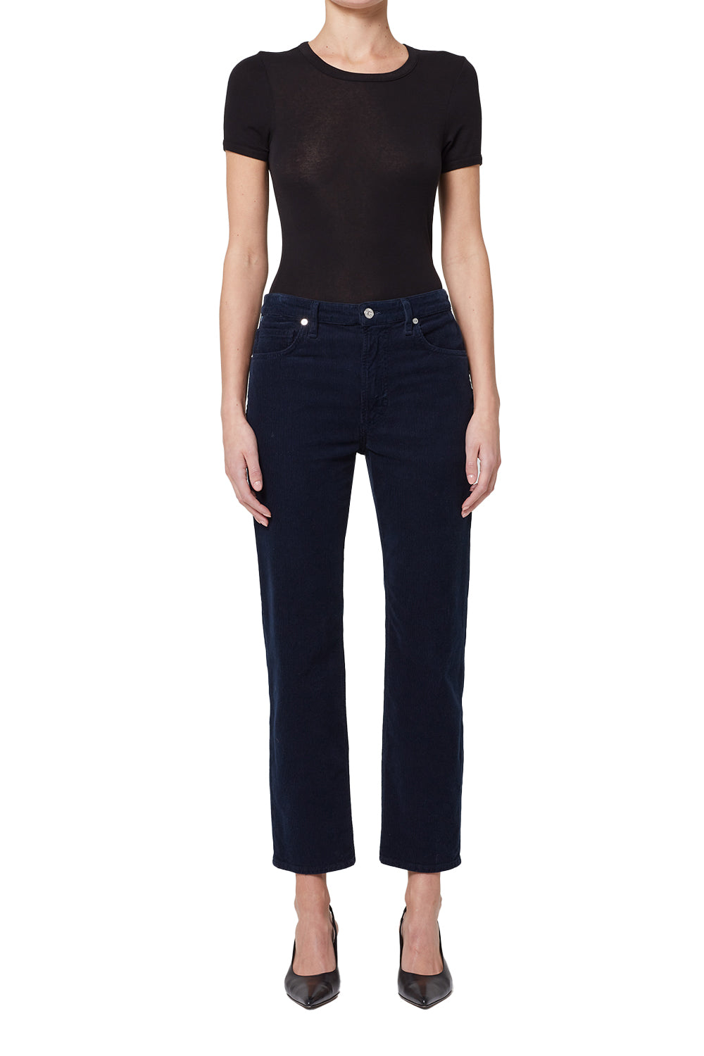 Citizens of Humanity Zurie Corduroy Ankle Pant in Navy