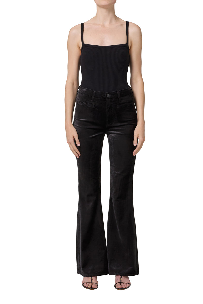 Citizens of Humanity Lilah Velvet Flare with Welt Pocket in Black