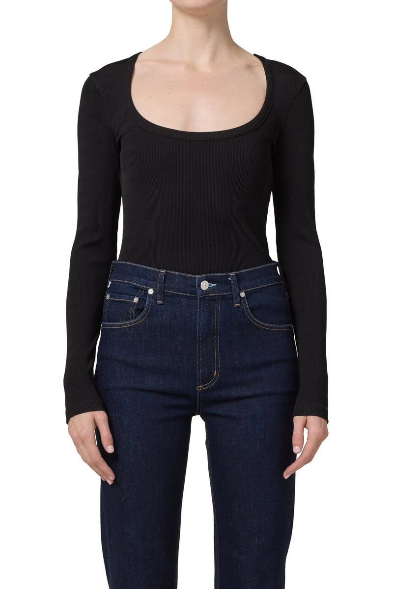 Citizens of Humanity Rumi Scoop Neck Top in Black