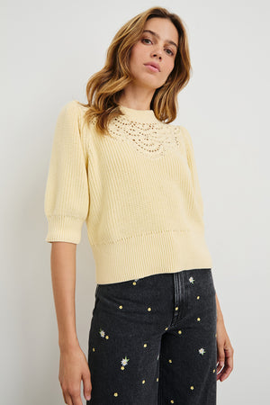 Rails Steph Short Sleeve Sweater in Meringue