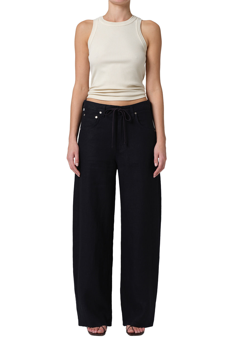 Citizens of Humanity Brynn Drawstring Trouser in True Navy Linen