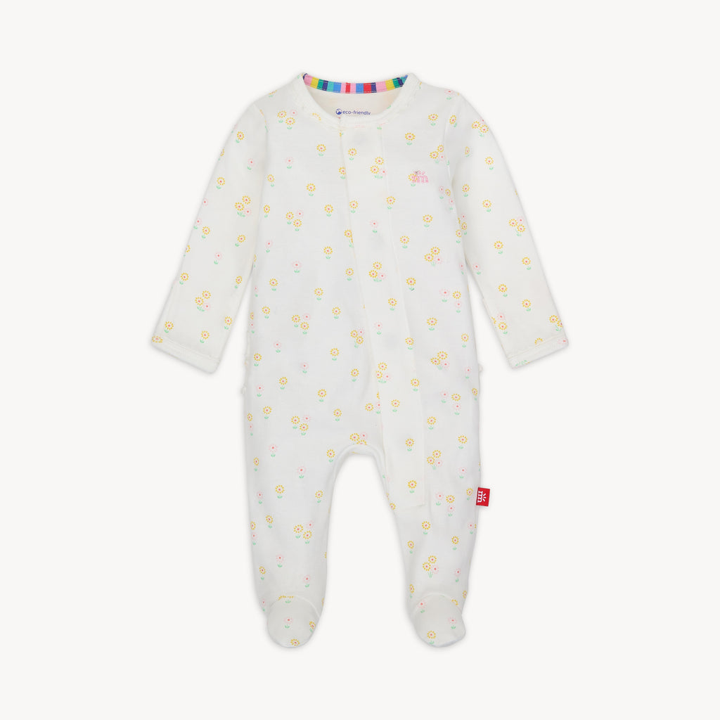 Magnetic Me Organic Cotton Ruffle Footie in Evangeline