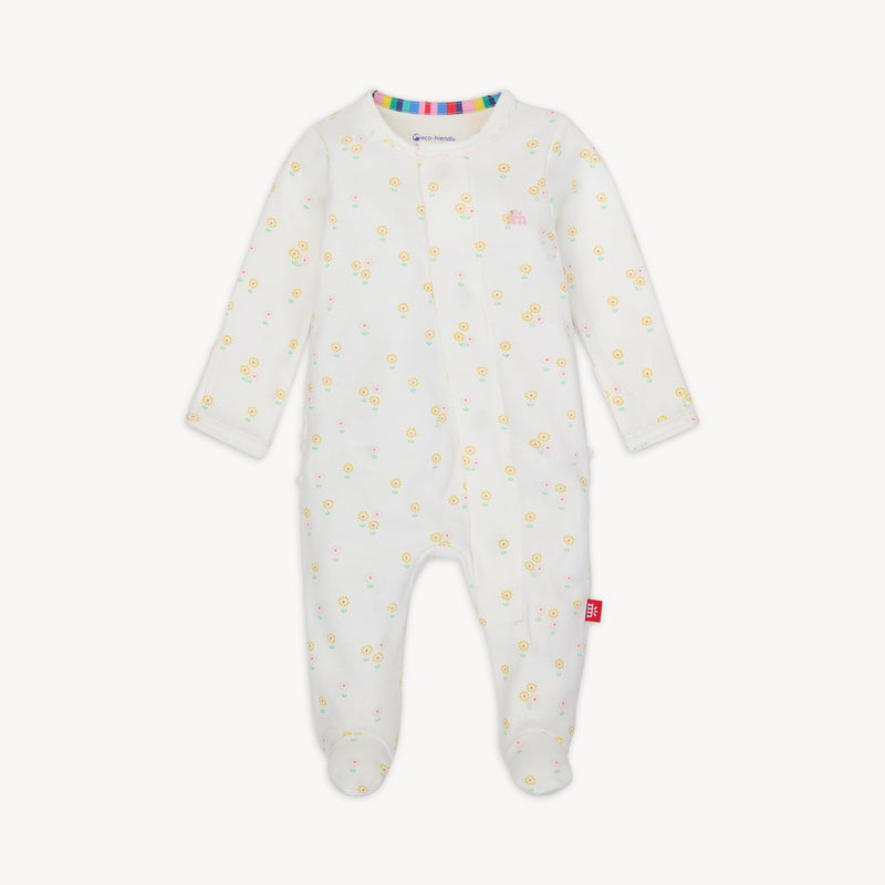 Magnetic Me Organic Cotton Ruffle Footie in Evangeline