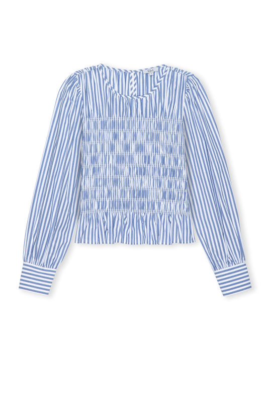 Rails Tabi Smocked Top in Mariner Stripe