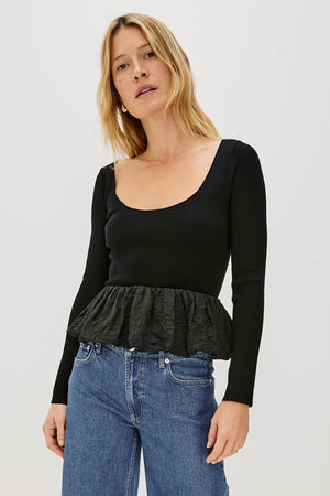 Rails Tillie Peplum Top in Black