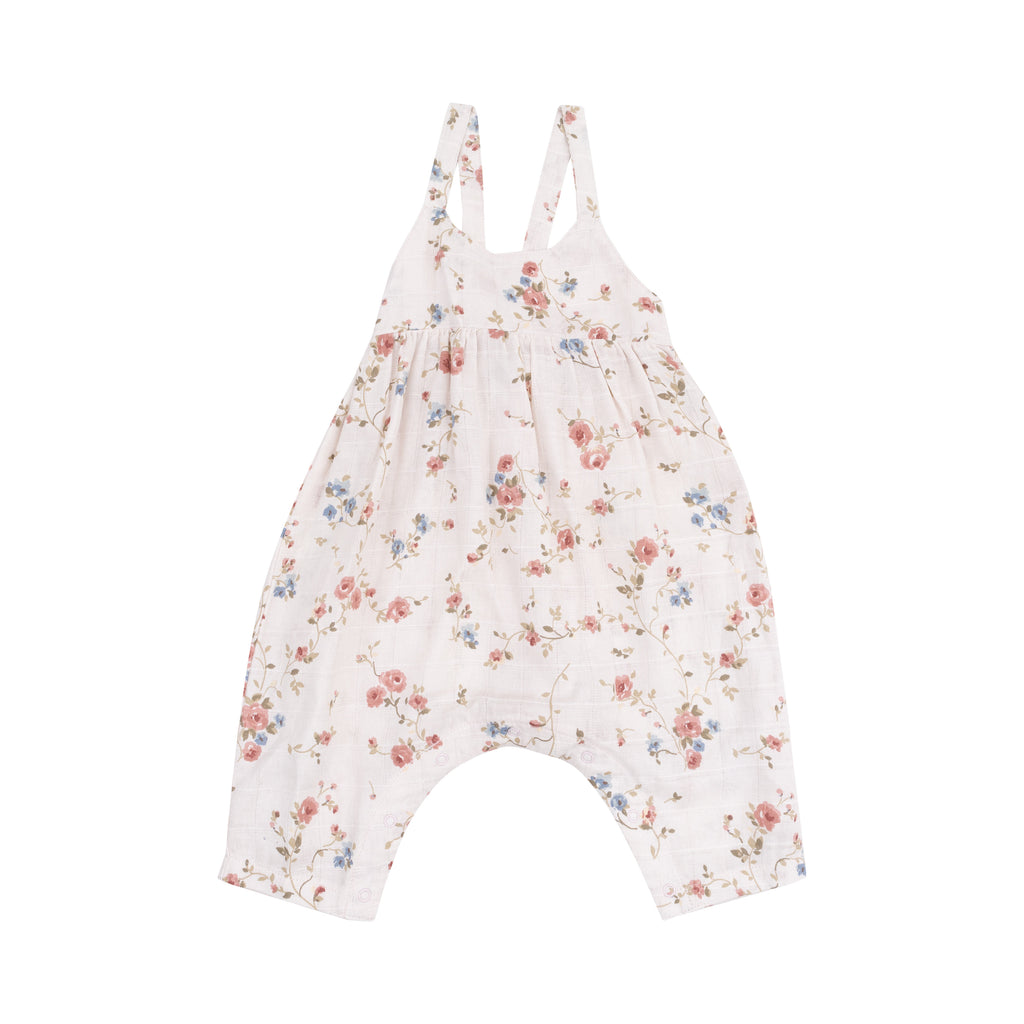 Angel Dear Tie Back Romper in Climbing Roses