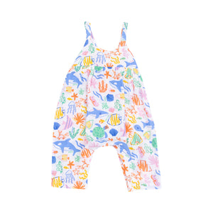 Angel Dear Tie Back Romper in Colorful Reef