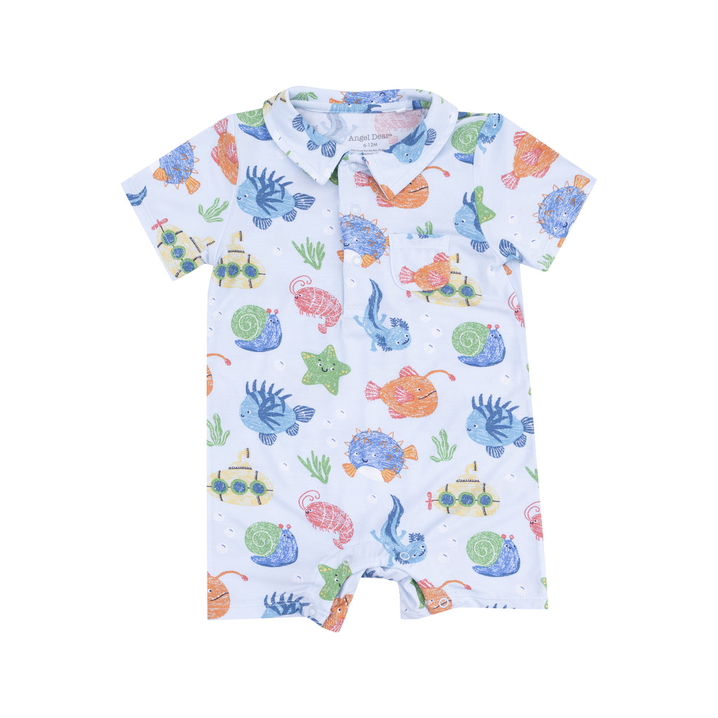 Angel Dear Polo Shortie in Ocean Creatures