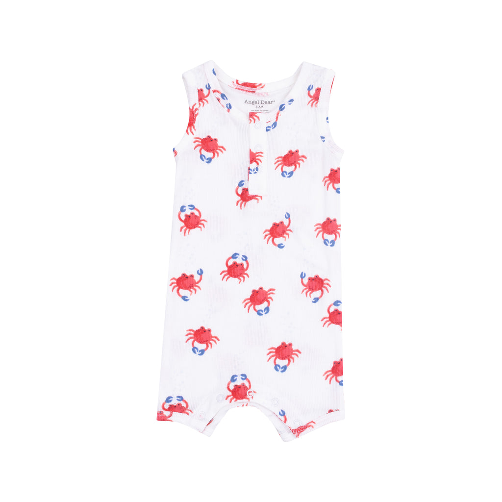 Angel Dear Sleeveless Shortie Romper in Crabby Cuties