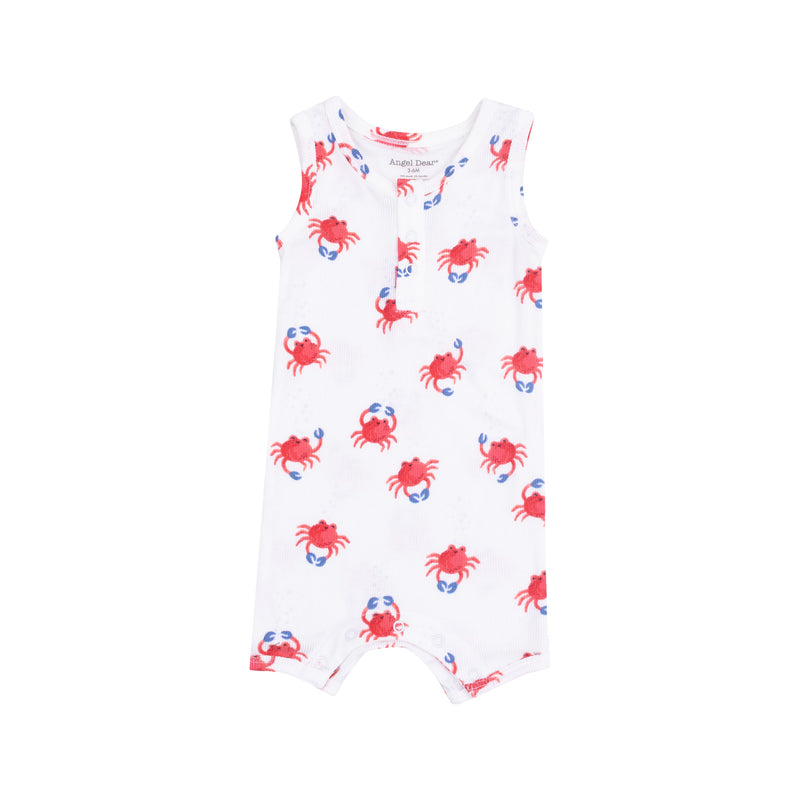 Angel Dear Sleeveless Shortie Romper in Crabby Cuties
