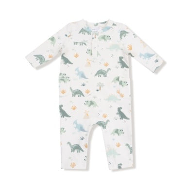 Angel Dear French Terry Romper in Soft Dinos