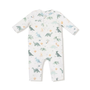 Angel Dear French Terry Romper in Soft Dinos