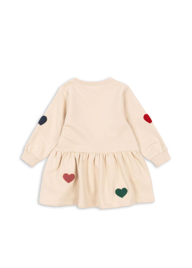Konges Slod Lou Terry Dress with Multi Hearts