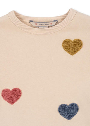 Konges Slod Lou Terry Dress with Multi Hearts