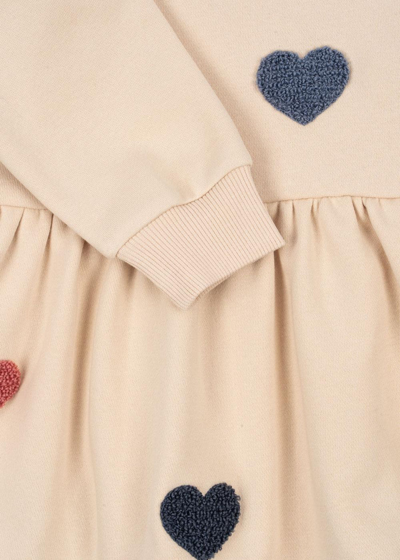 Konges Slod Lou Terry Dress with Multi Hearts