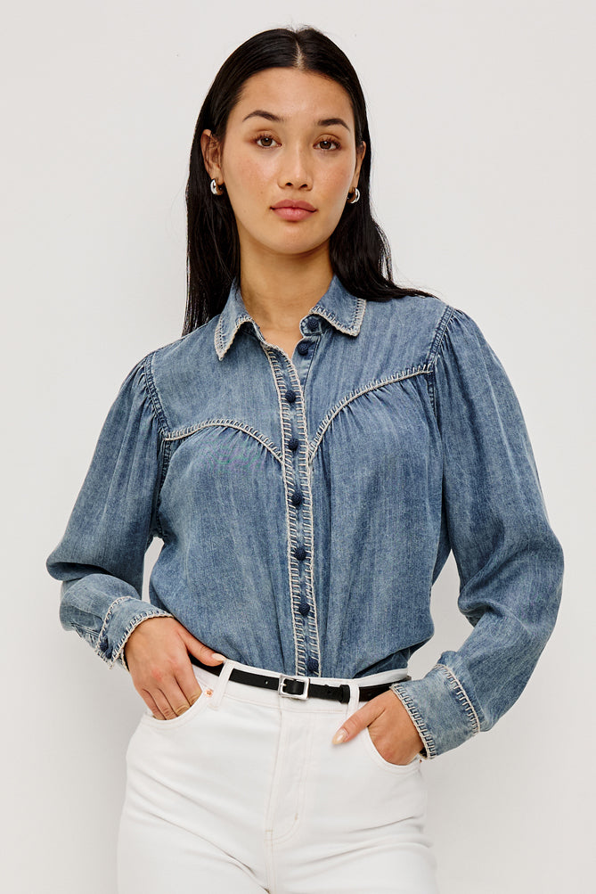 Rails Campbell Chambray Shirt in Blue Ridge S