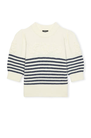 Rails Martha Short Sleeve Knit in Ivory/Navy