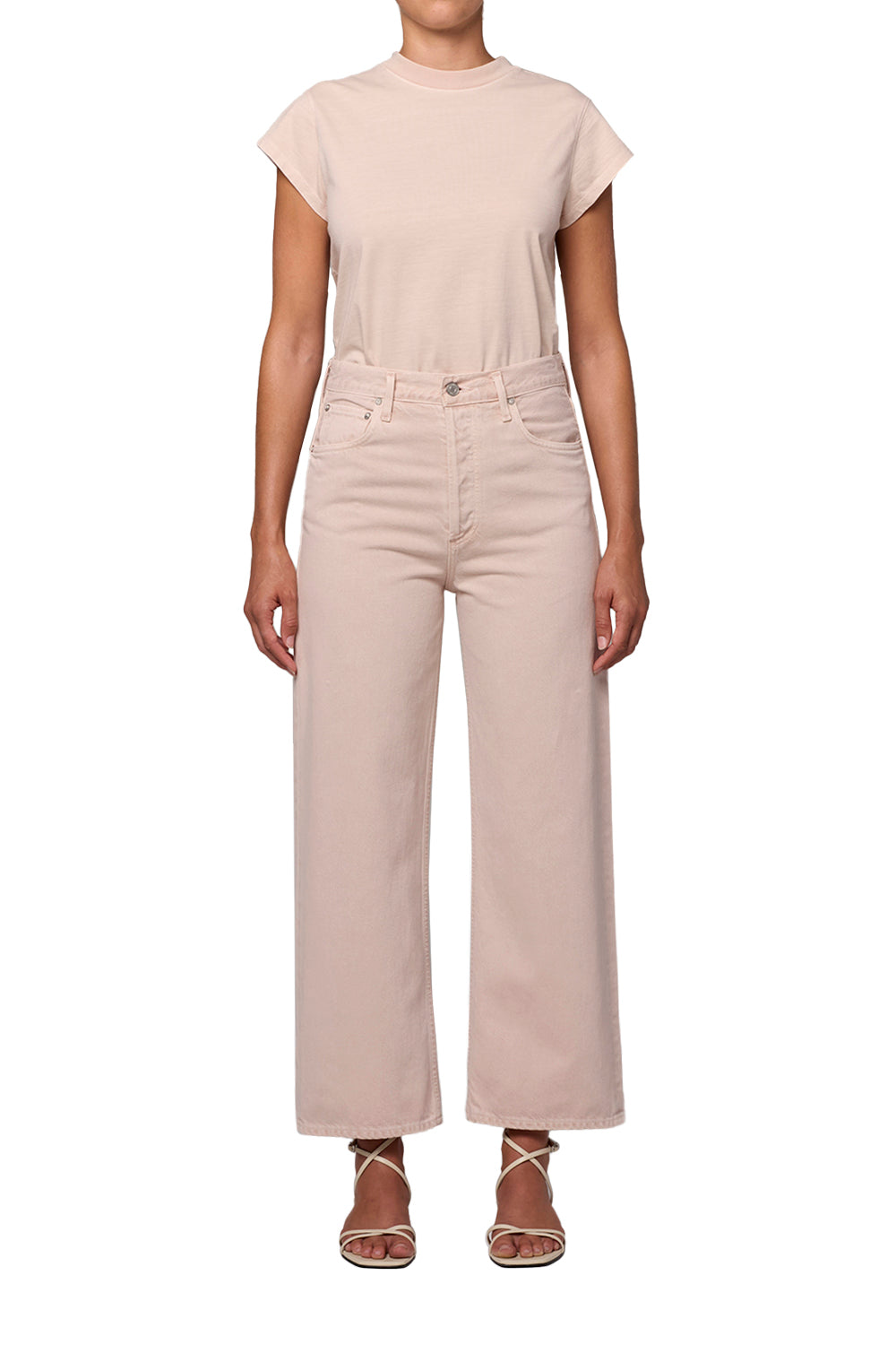 Agolde Ren High Rise Wide Leg Jean in Foundation