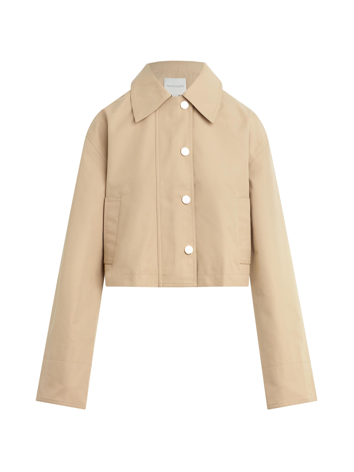 Favorite Daughter The Rue Cropped Trench Coat in Khaki