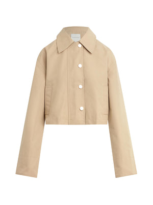 Favorite Daughter The Rue Cropped Trench Coat in Khaki