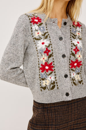 Rails Millie Cardigan in Grey Flora