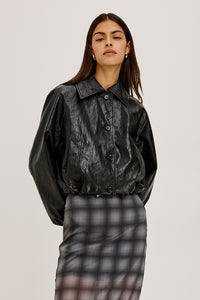 Rails North Jacket in Black Faux Leather