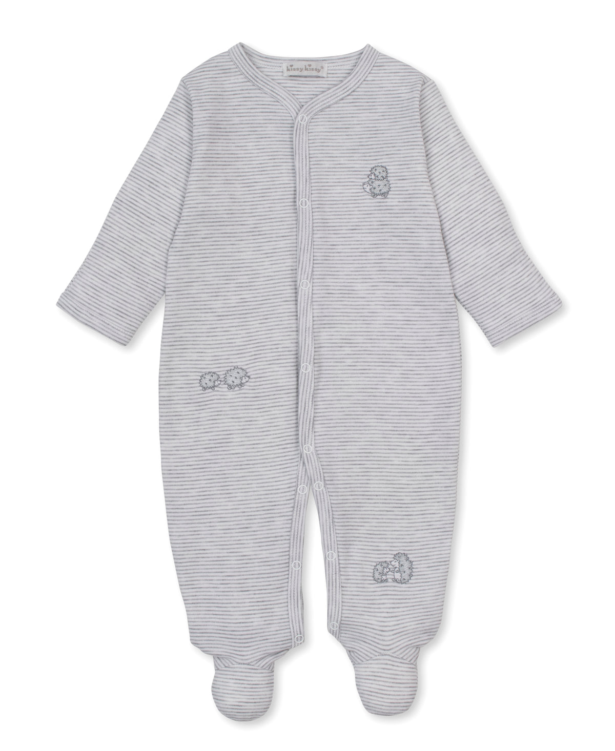 Kissy Kissy Footie in Grey Hedgehogs Little Woods