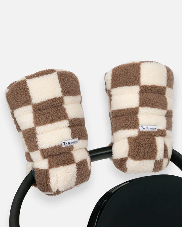 7AM Enfant Warmmuffs in Checker Tan