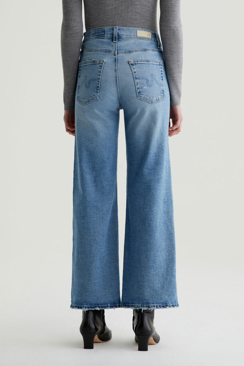 AG Saige Wide Leg Crop Denim in Momento