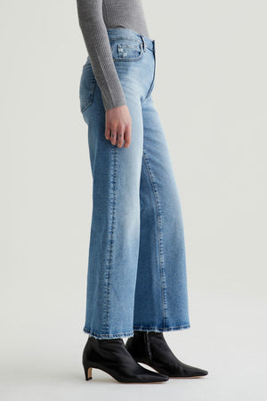 AG Saige Wide Leg Crop Denim in Momento