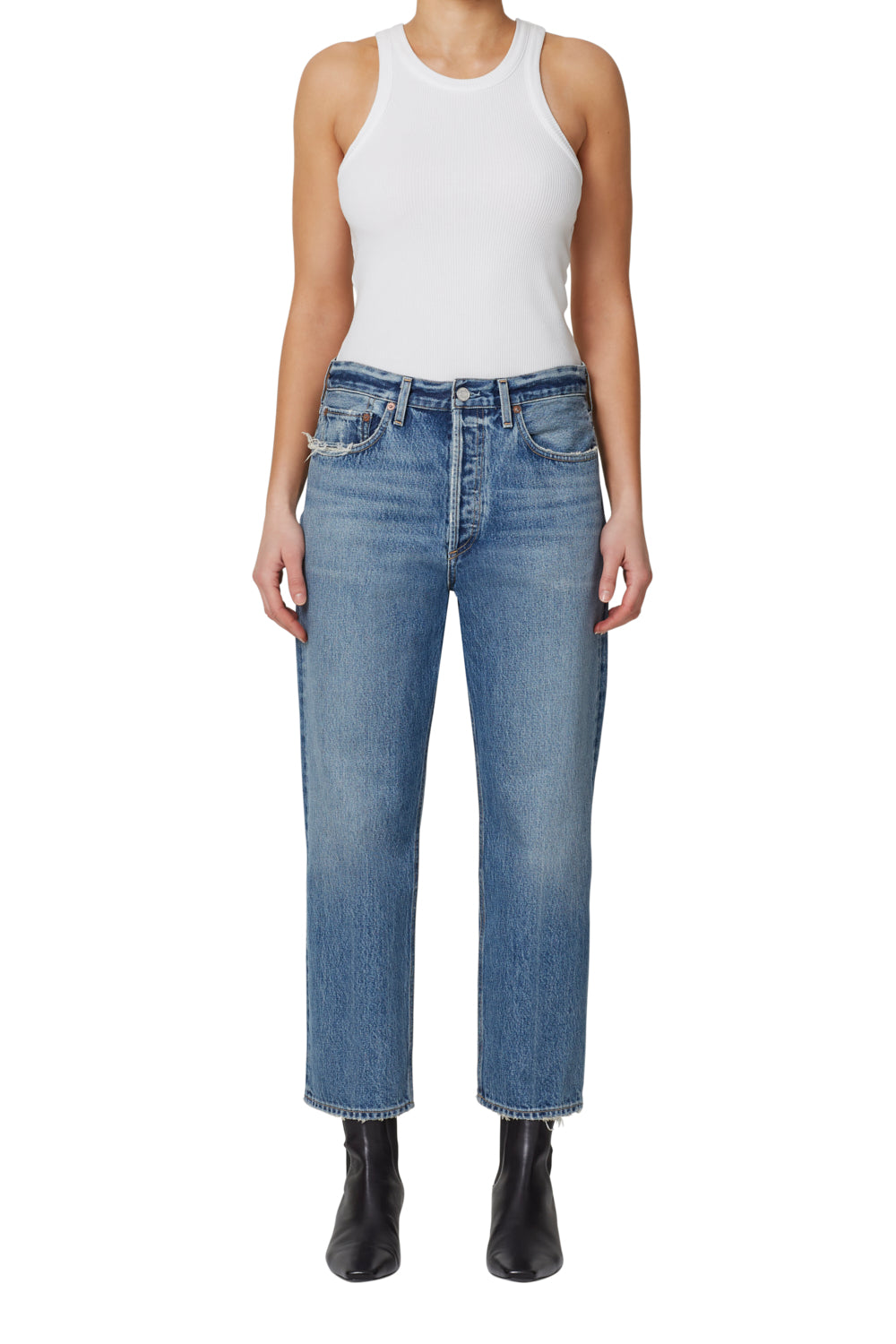 Agolde 90s Straight Crop Jean in Hooked