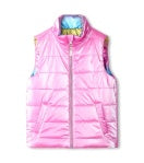 Hatley Revesible Quilted Rainbow Shine Vest in Strawberry