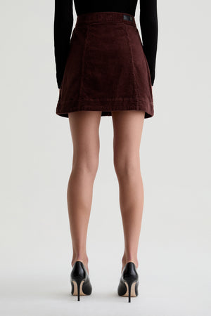 AG Evie A-Line Corduroy Skirt in Coffee Bean