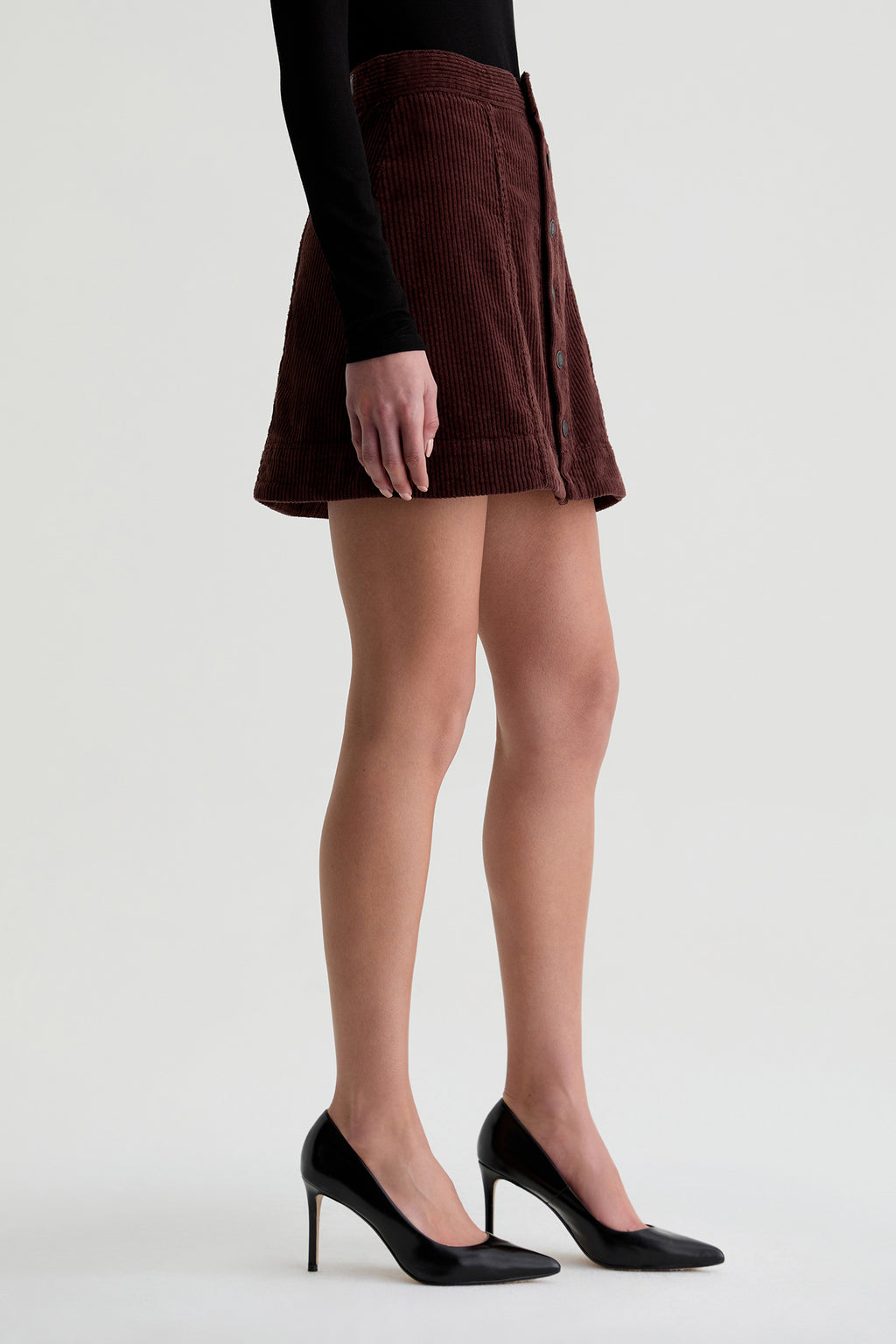 AG Evie A-Line Corduroy Skirt in Coffee Bean