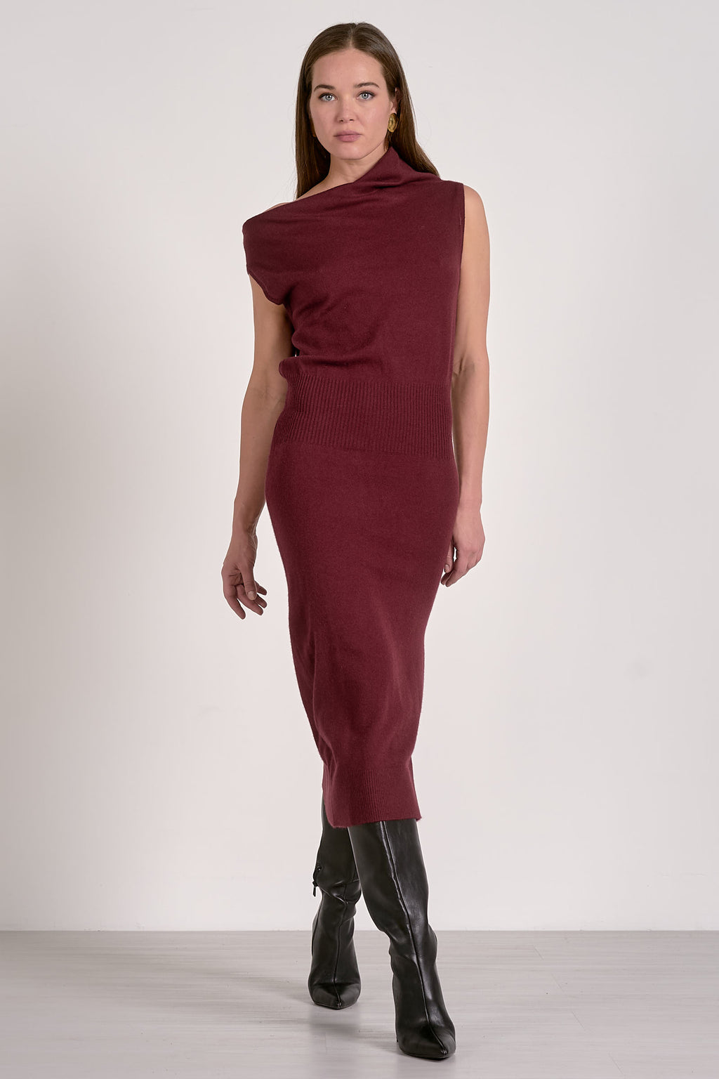 Elan Sweater Dress in Plum