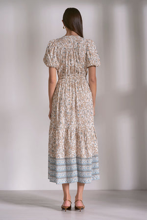 Elan Maxi Print Dress in Whimsical Blue