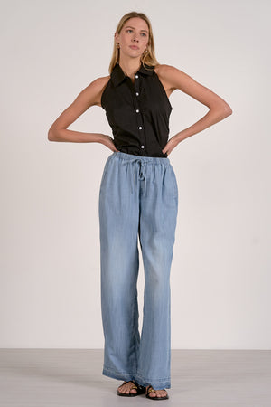 Elan Drawstring Beach Pants in Blue