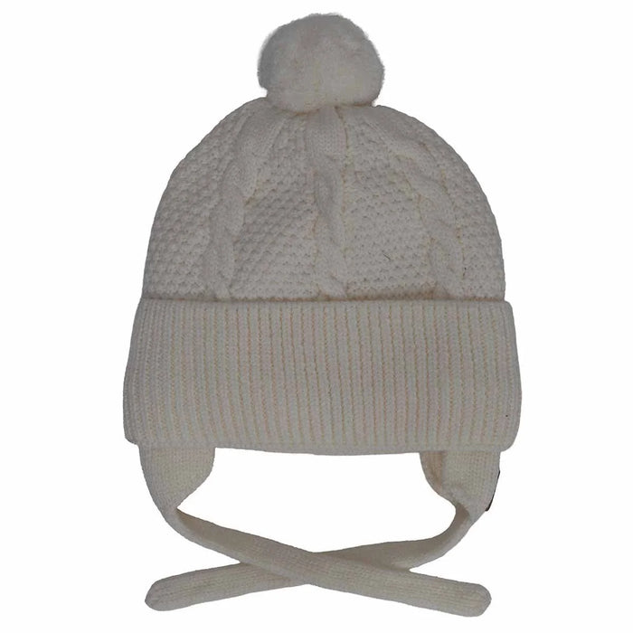 CaliKids Knit Soft Touch Cable Hat with 1 Pom Pom - Multiple Colors!