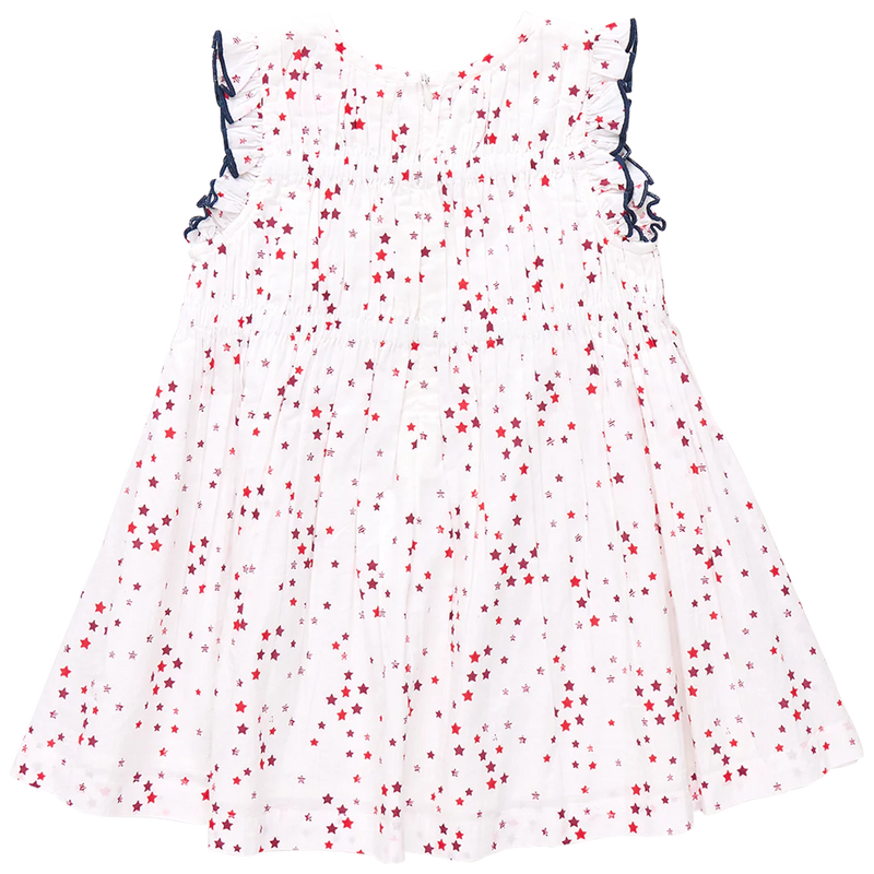Pink Chicken Waverly Dress in Red Ditsy Stars