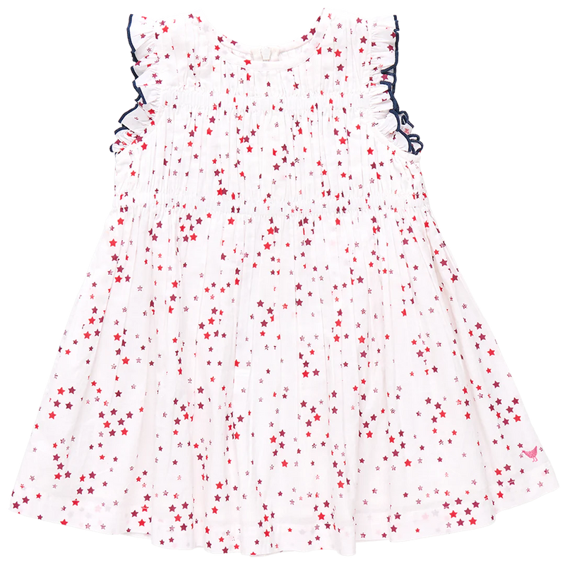 Pink Chicken Waverly Dress in Red Ditsy Stars