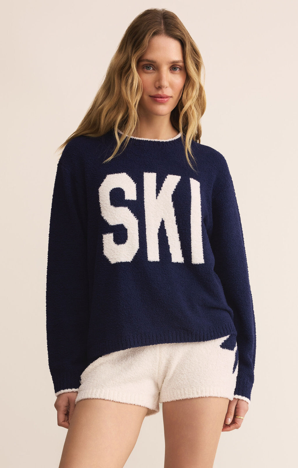 Z Supply Ski Plush Pullover in Blue Sapphire