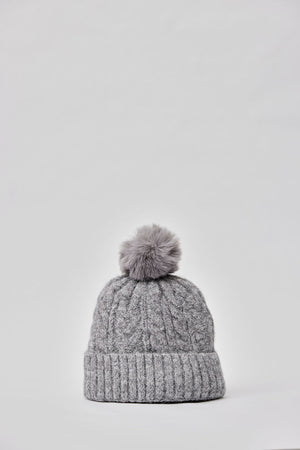ALPINE CABLE BEANIE WITH POM