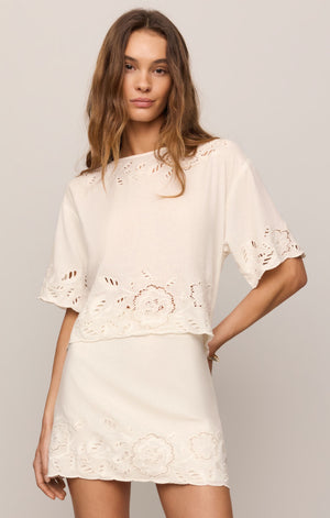 Z Supply Daya Embroidered Top in White