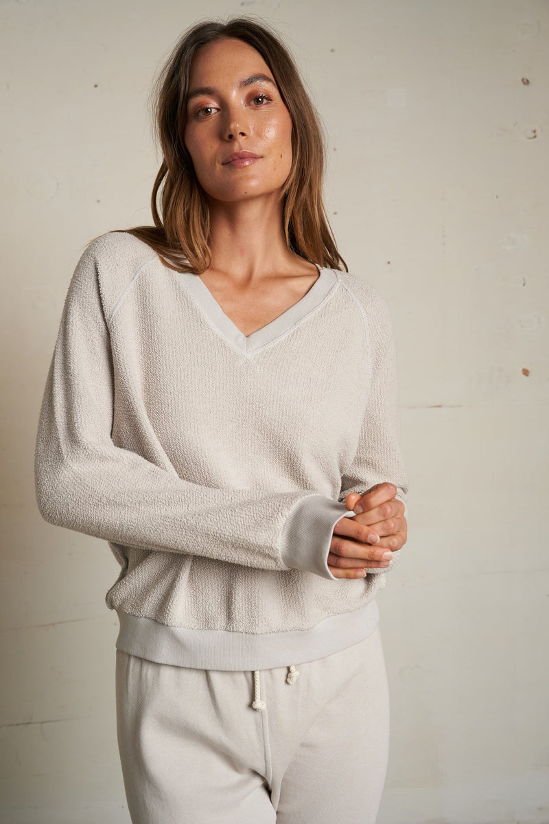 perfectwhitetee Zuri Reverse Fleece Sweatshirt in Sugar