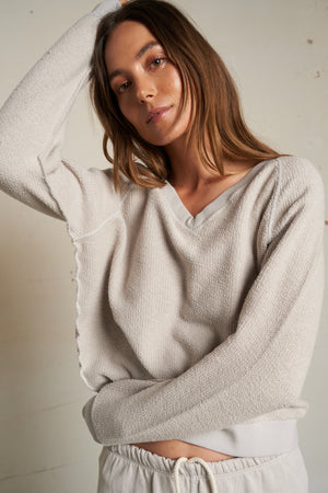 perfectwhitetee Zuri Reverse Fleece Sweatshirt in Sugar