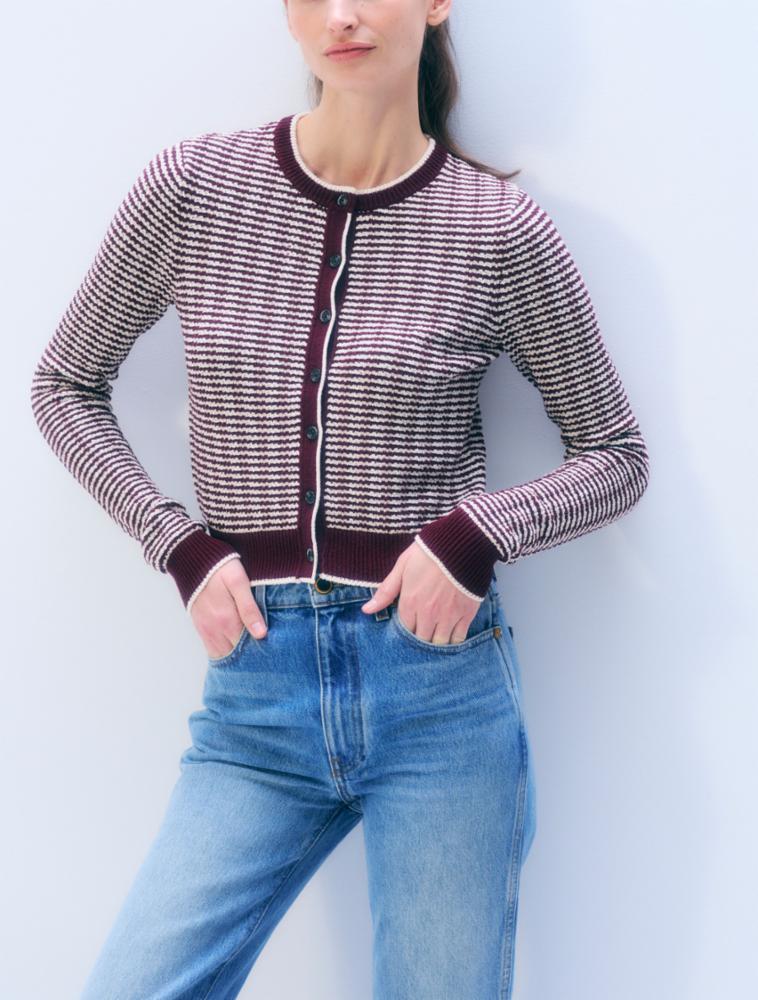 SANGRIA/IVORY STRIPE