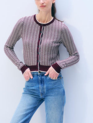 SANGRIA/IVORY STRIPE