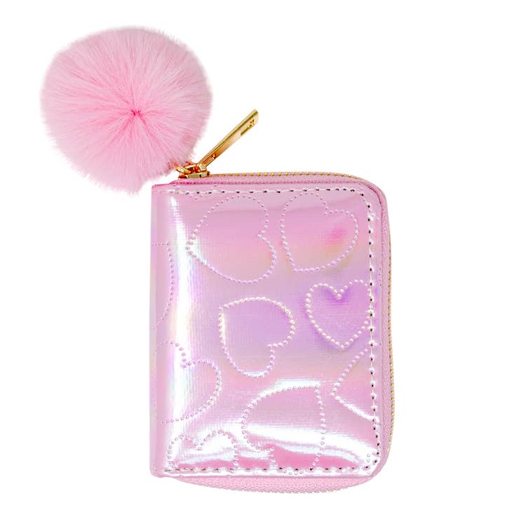 Zomi Gems Shiny Dotted Heart Wallet in Assorted Colors Hot Pink